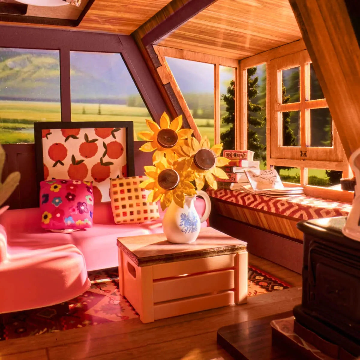 Maison Miniature A-Frame Cabin
