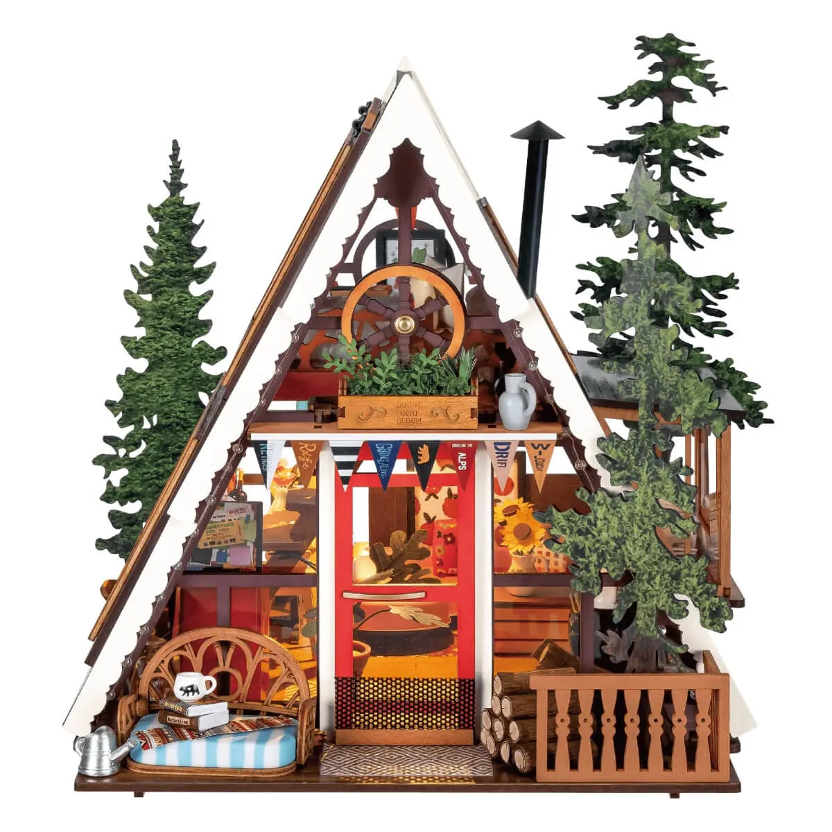 Maison Miniature A-Frame Cabin