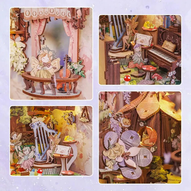 Book Nook Flower Forest Concert - Crafterra