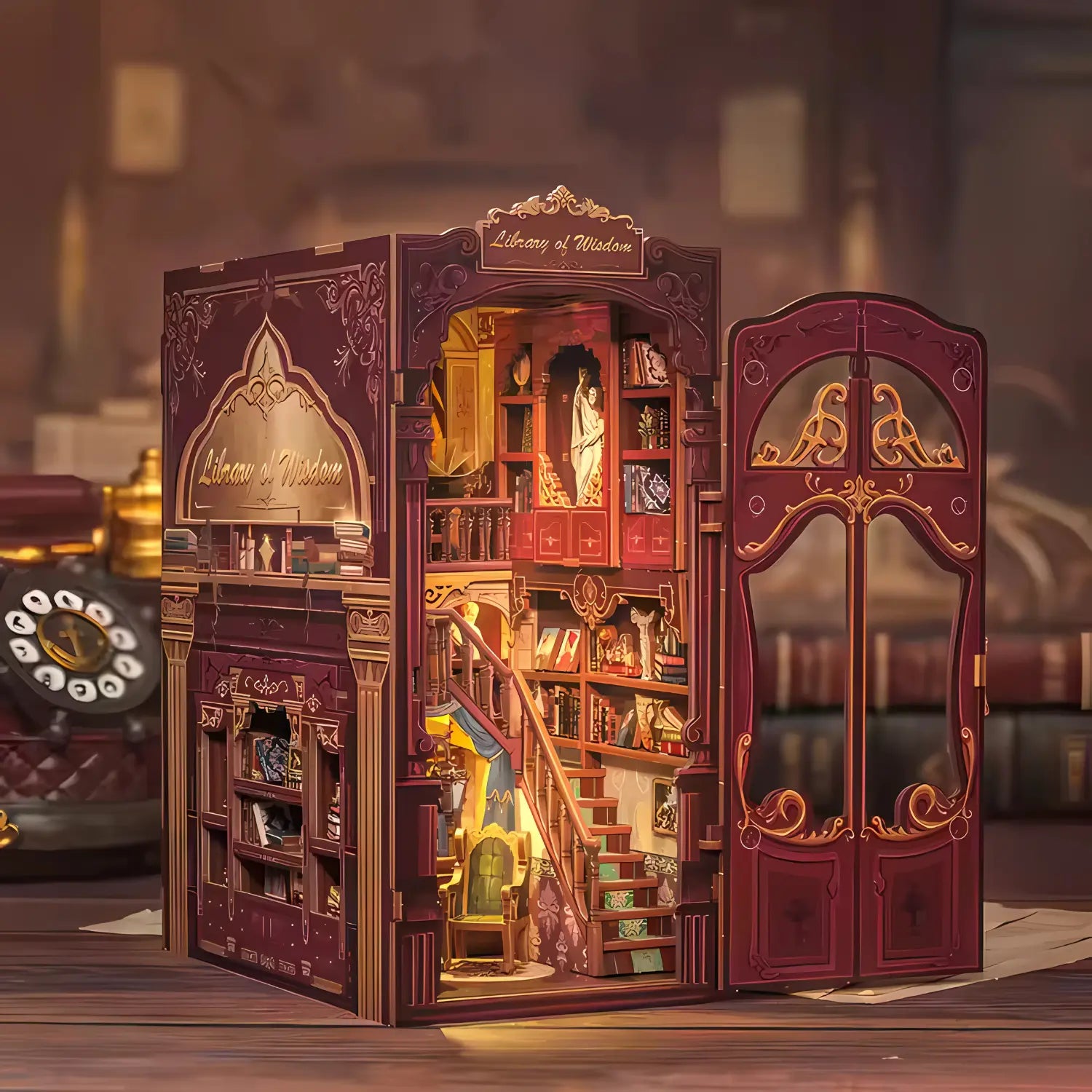Book Nook Library of Wisdom - Crafterra