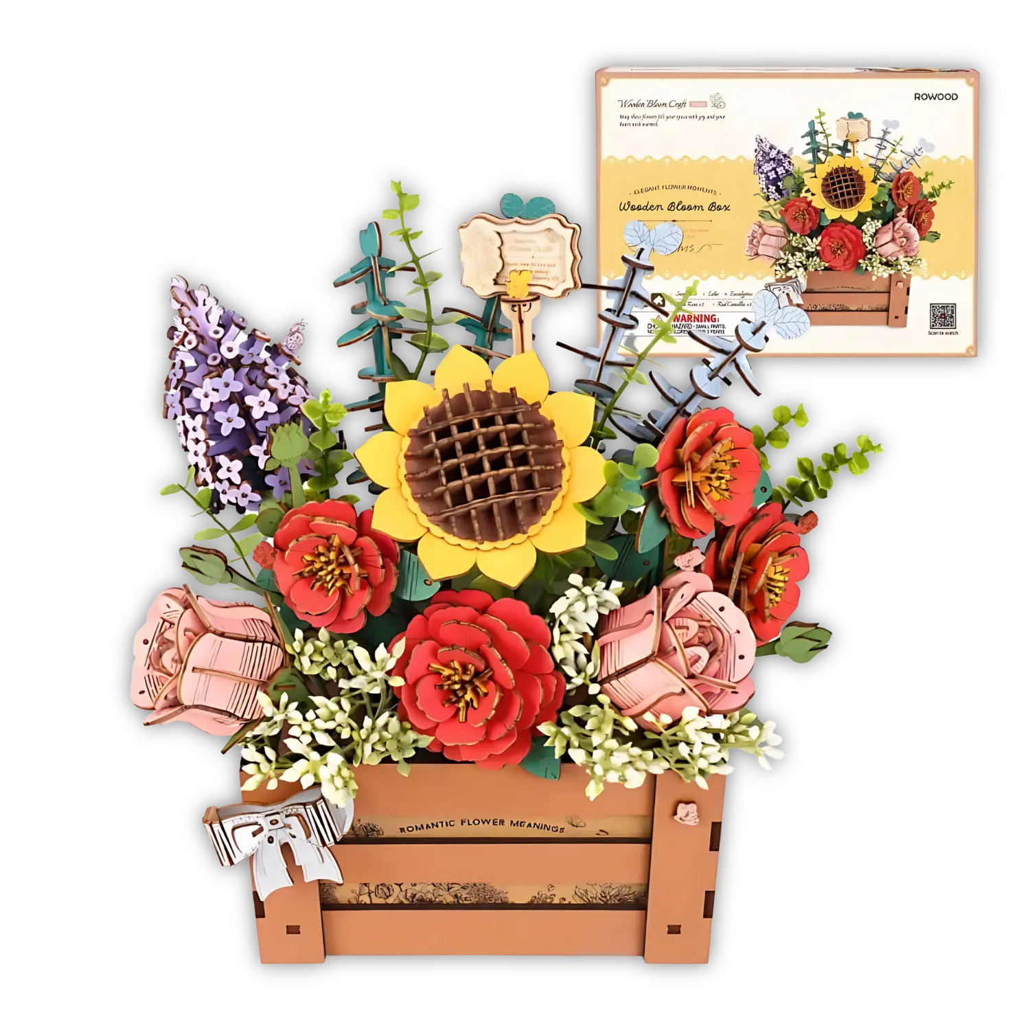 Puzzle 3D Boîte à Fleurs en Bois Crafterra