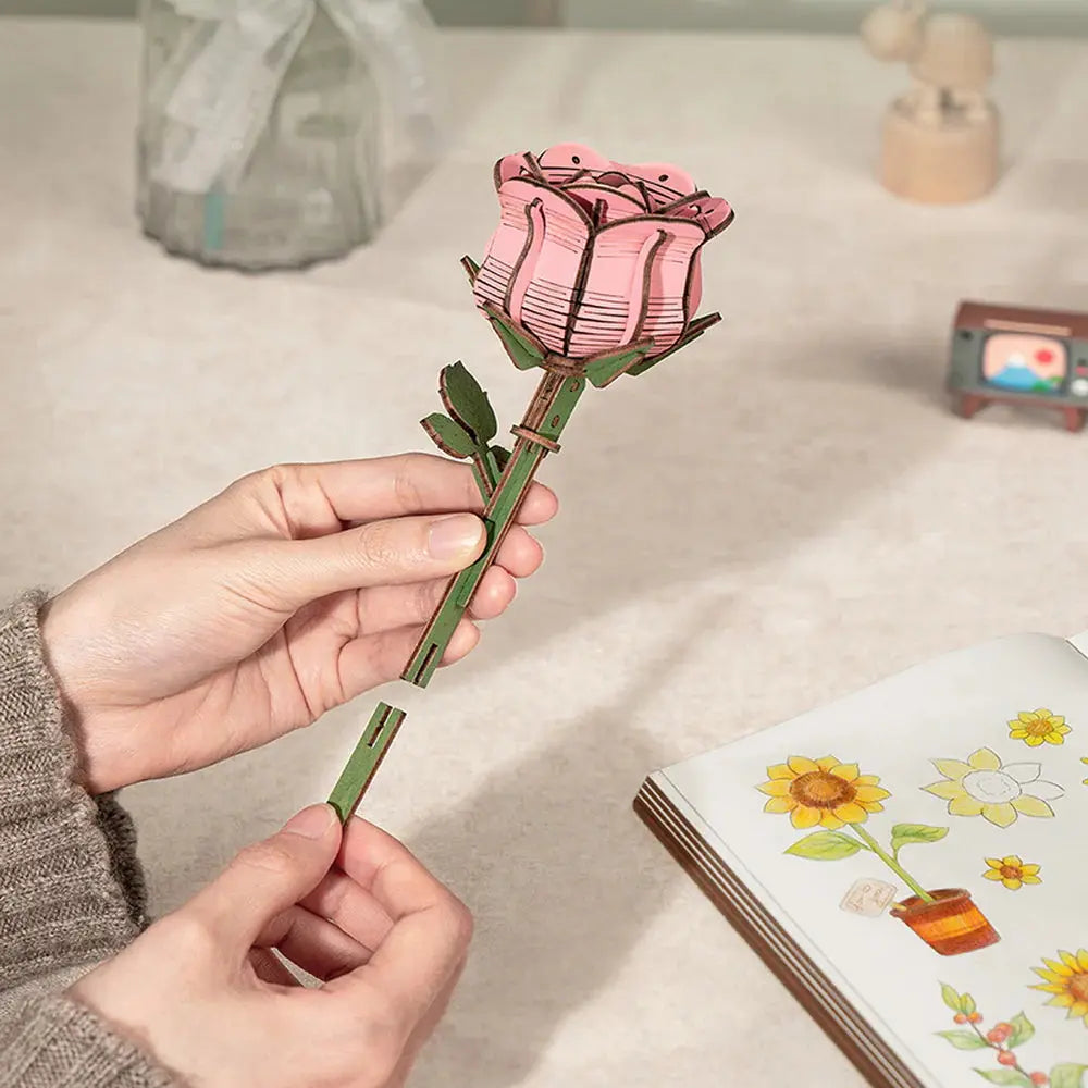 Puzzle 3D Rose rose Crafterra