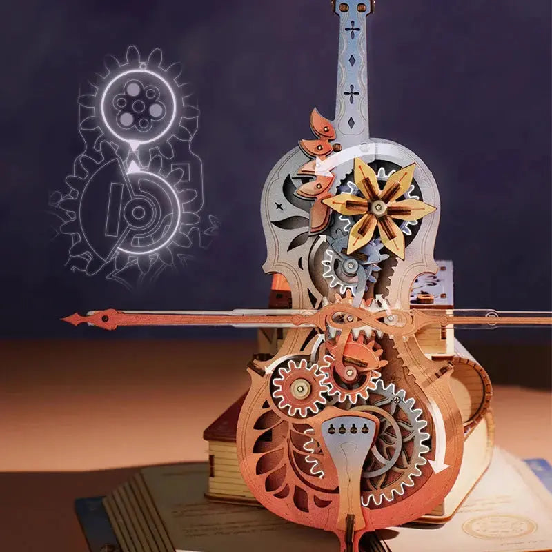 Robotime Rokr Puzzle 3D en bois Symphonie des beaux rêves Boîte à musique mécanique Conception pré-colorée Cadeau pour la famille Enfants BuildToy Crafterra