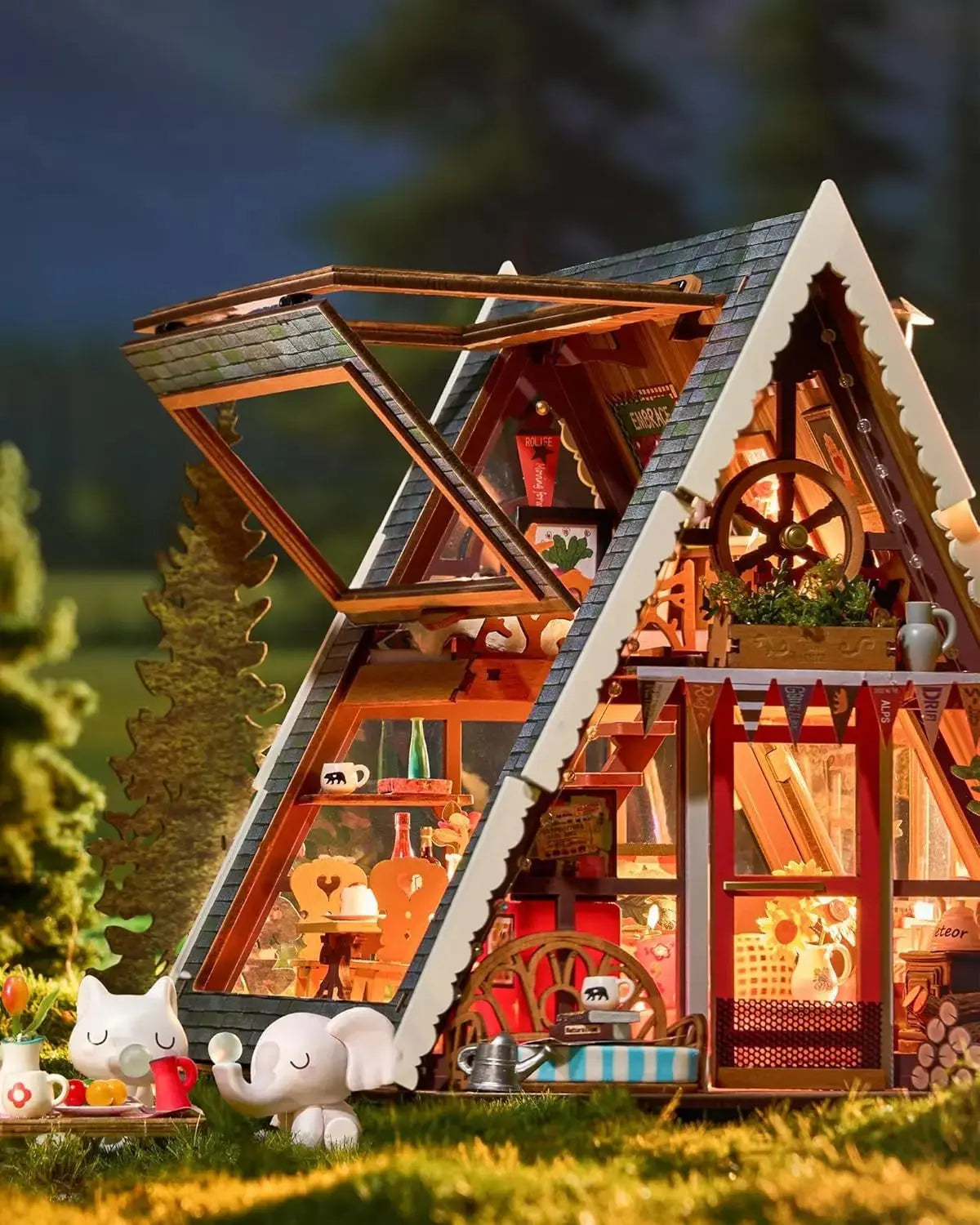 Maison Miniature A-Frame Cabin
