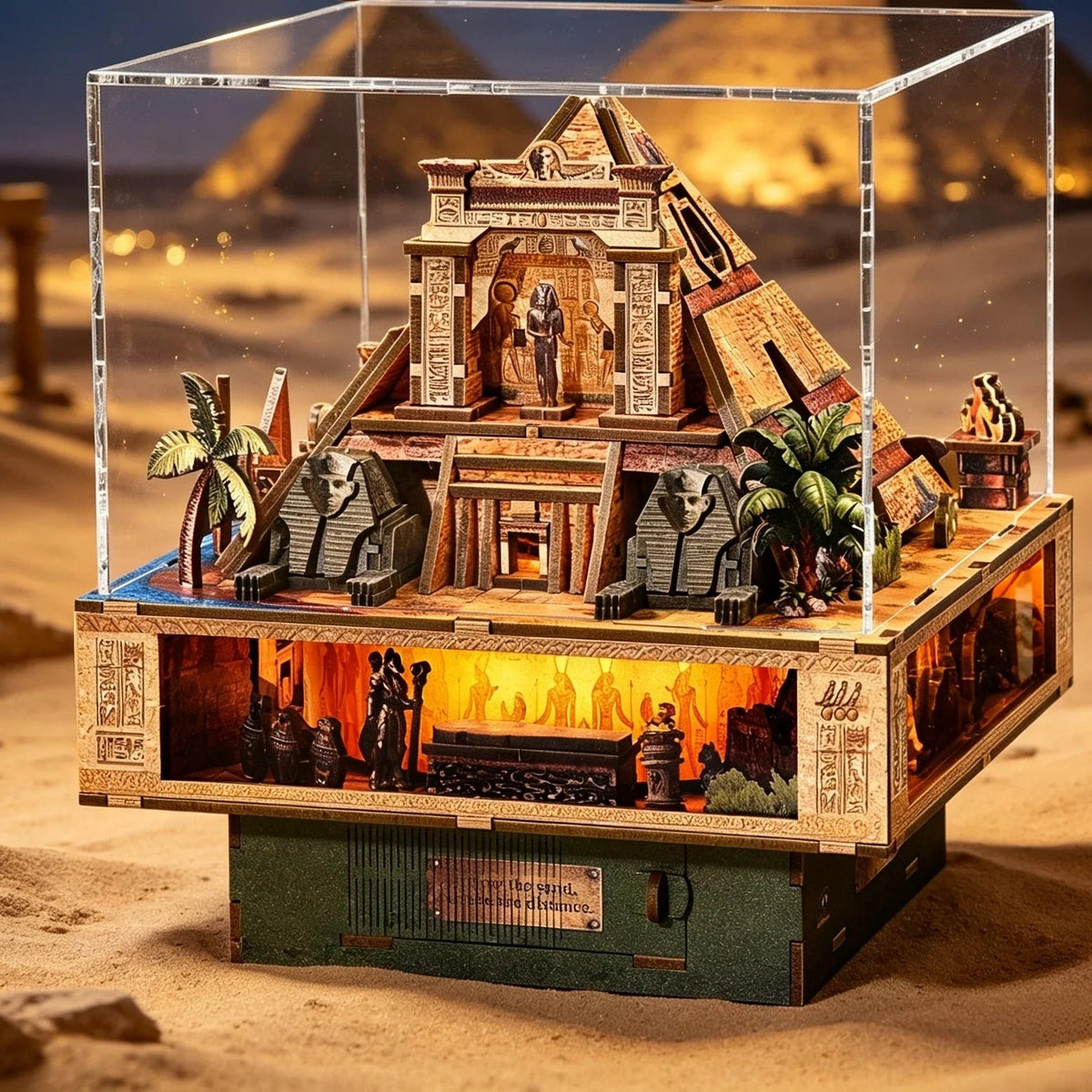 Book Nook Desert Secret Journey sous sa vitrine dans le désert