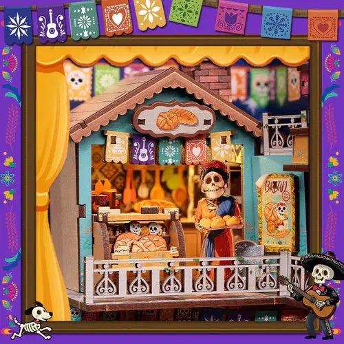 CUTEBEE Kit de coin de livre de maison miniature DIY - Puzzle en bois 3D découpé au laser pour adultes, insert d'étagère créatif et décoration de bureau à domicile Crafterra