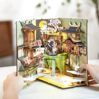 Book Nook Falling Sakura - Crafterra