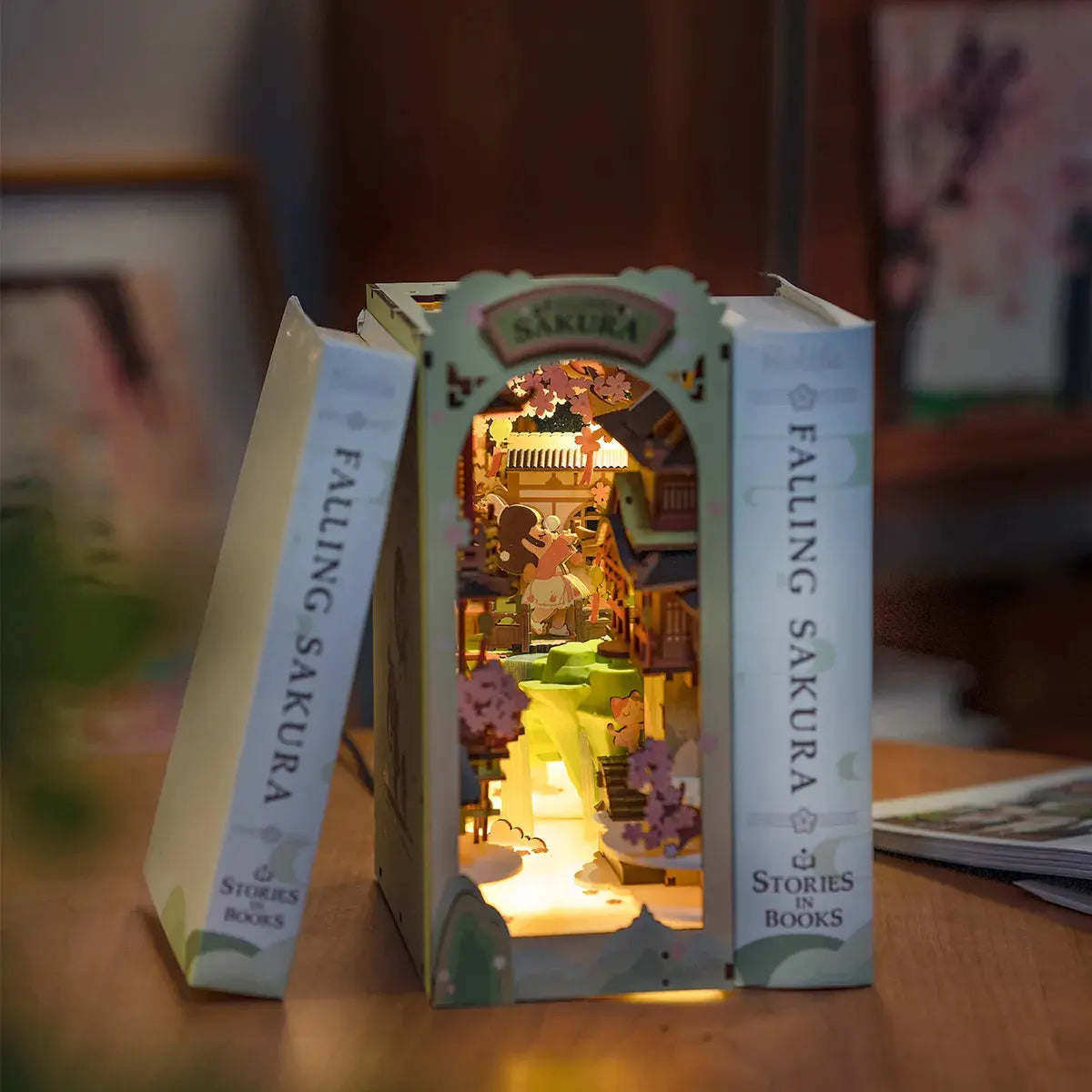 Book Nook Falling Sakura - Crafterra