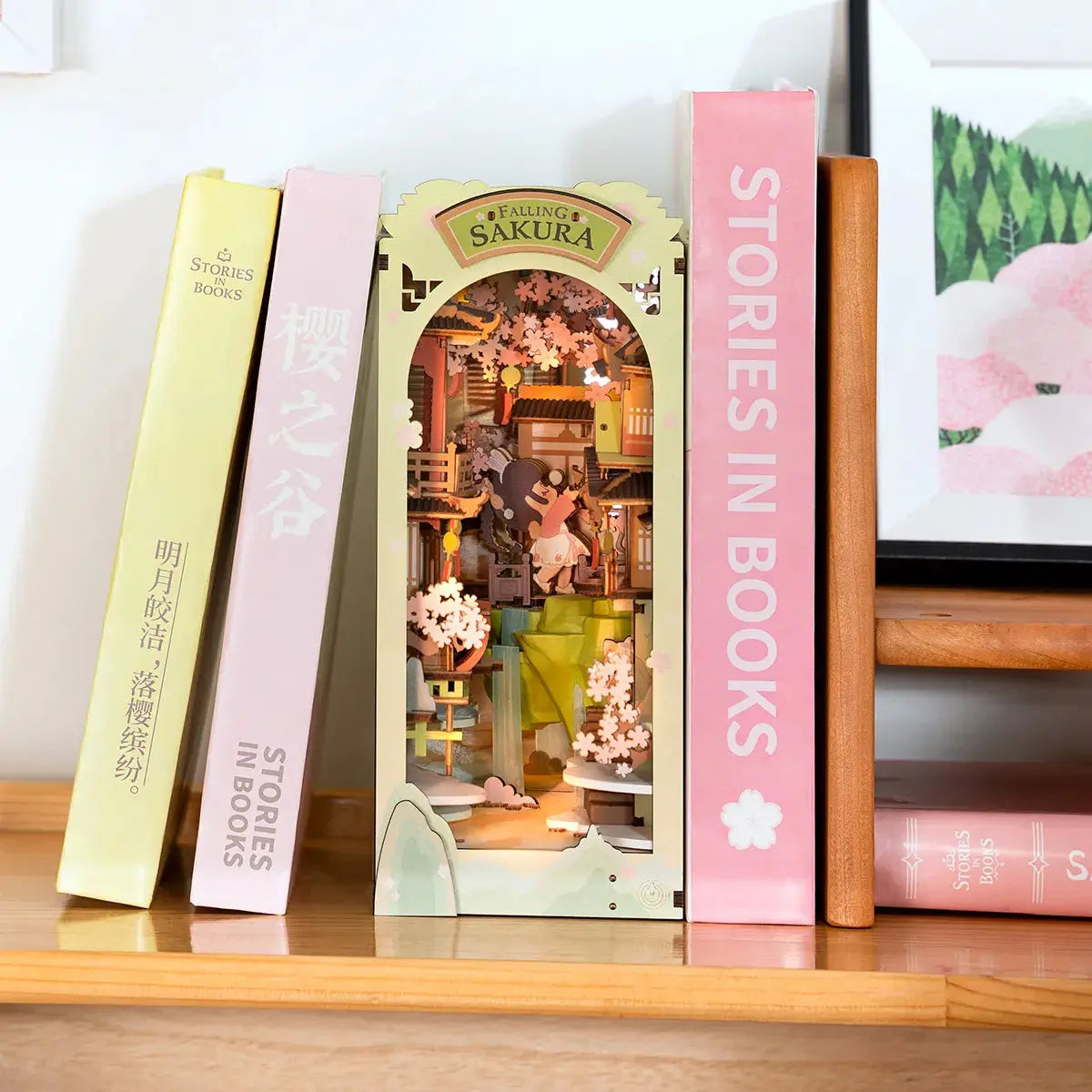Book Nook Falling Sakura - Crafterra
