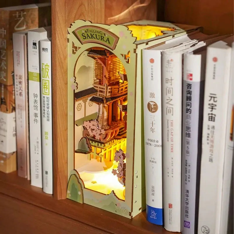 Book Nook Falling Sakura - Crafterra