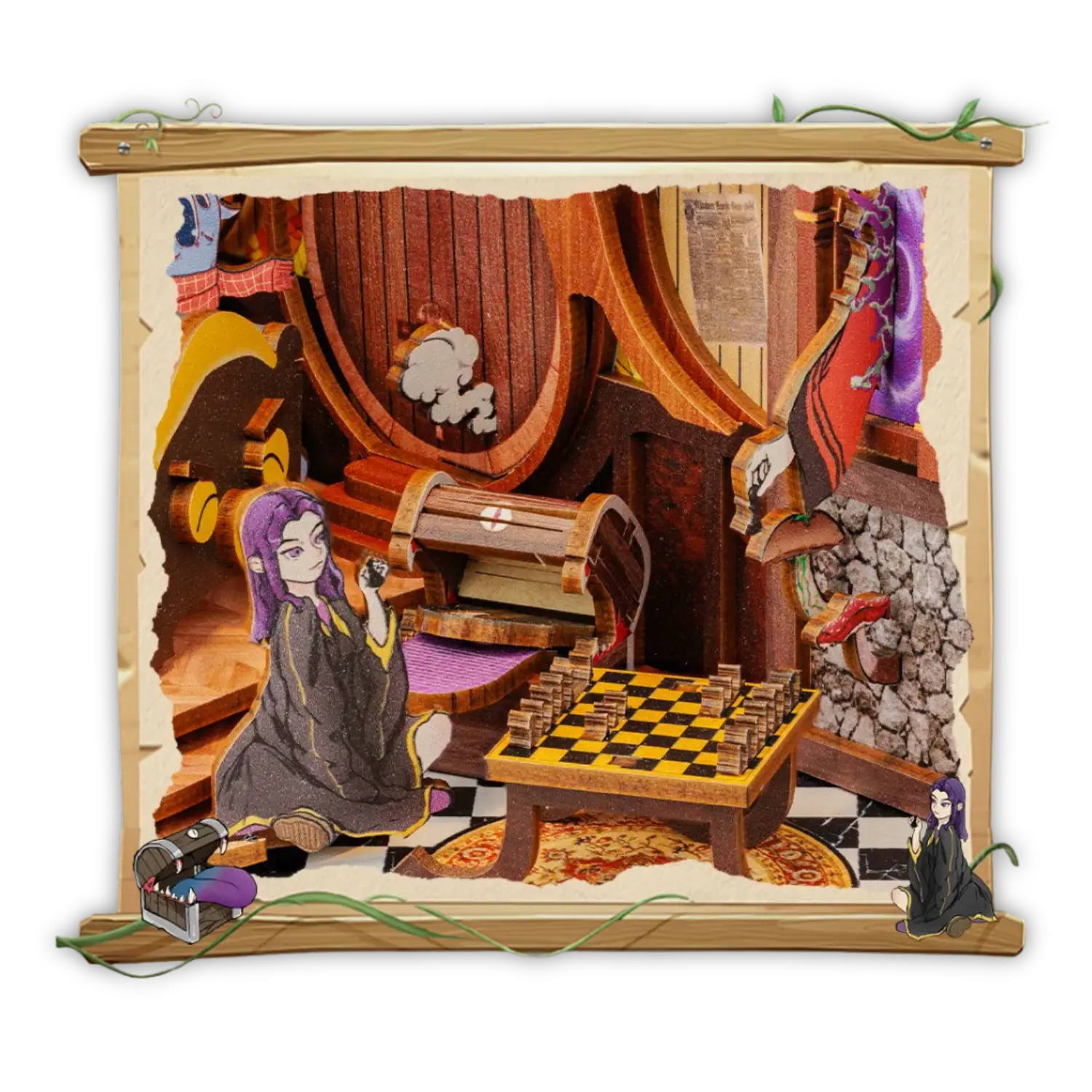 Book Nook Fantastic Animal Common Room - Crafterra