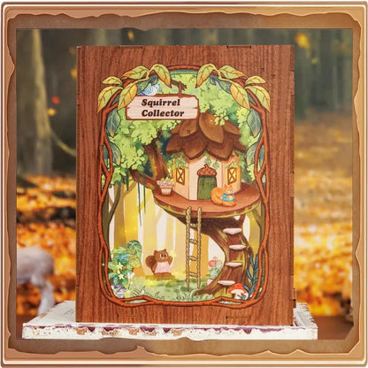 Book Nook Squirrel Collector - Crafterra