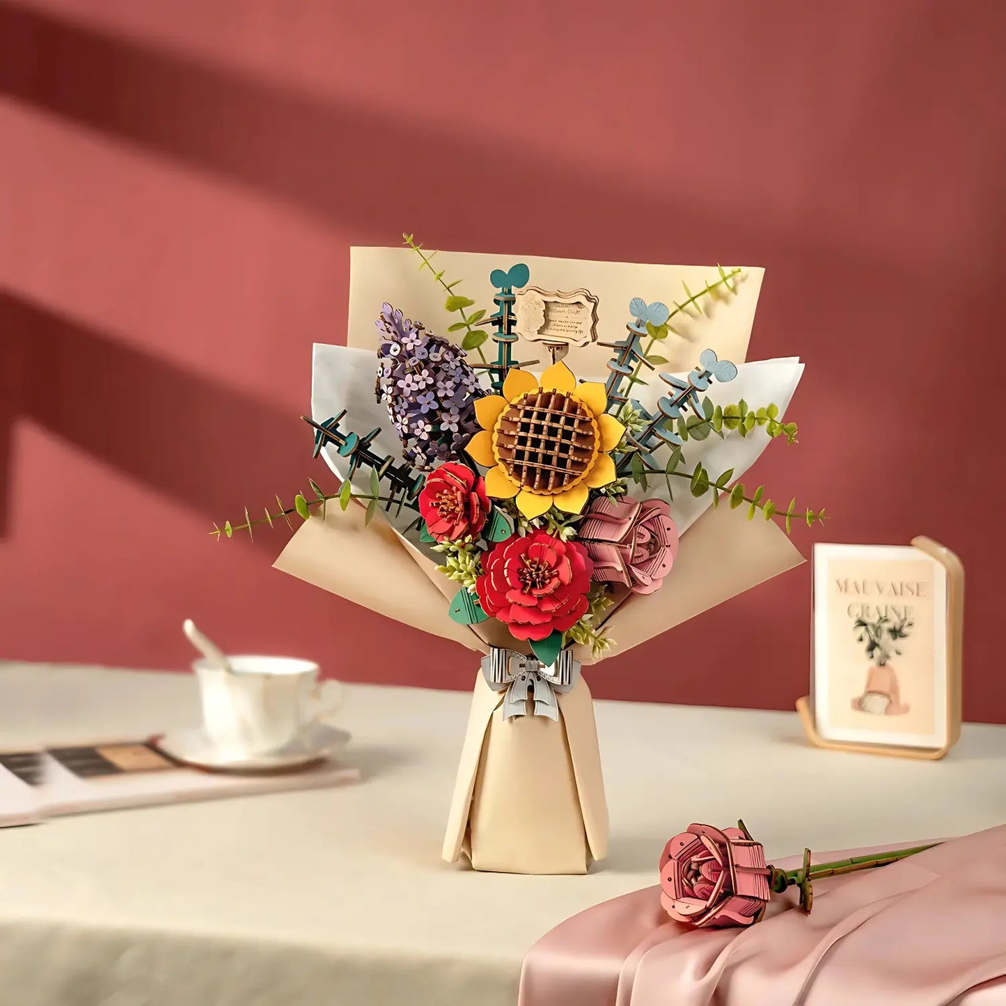 Puzzle 3D Bouquet de Fleurs en Bois - Crafterra