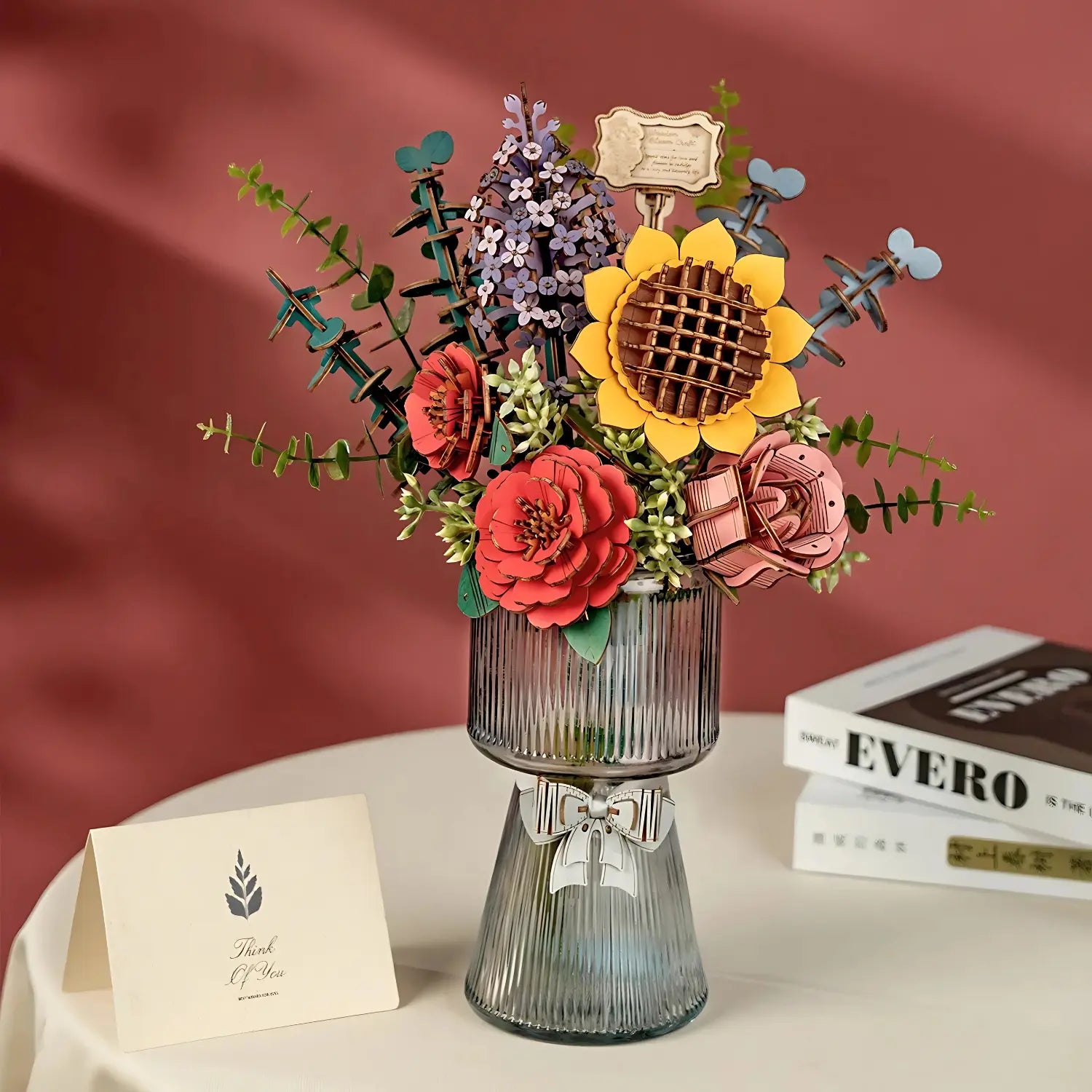 Puzzle 3D Bouquet de Fleurs en Bois - Crafterra