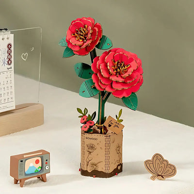 Puzzle 3D Camélia Rouge Crafterra