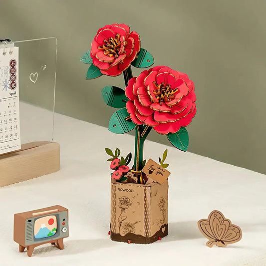 Puzzle 3D Camélia Rouge Crafterra
