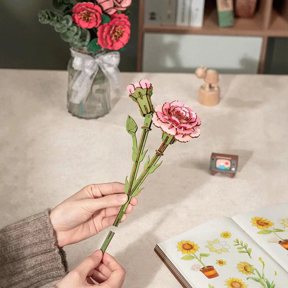 Puzzle 3D Œillet Rose Crafterra