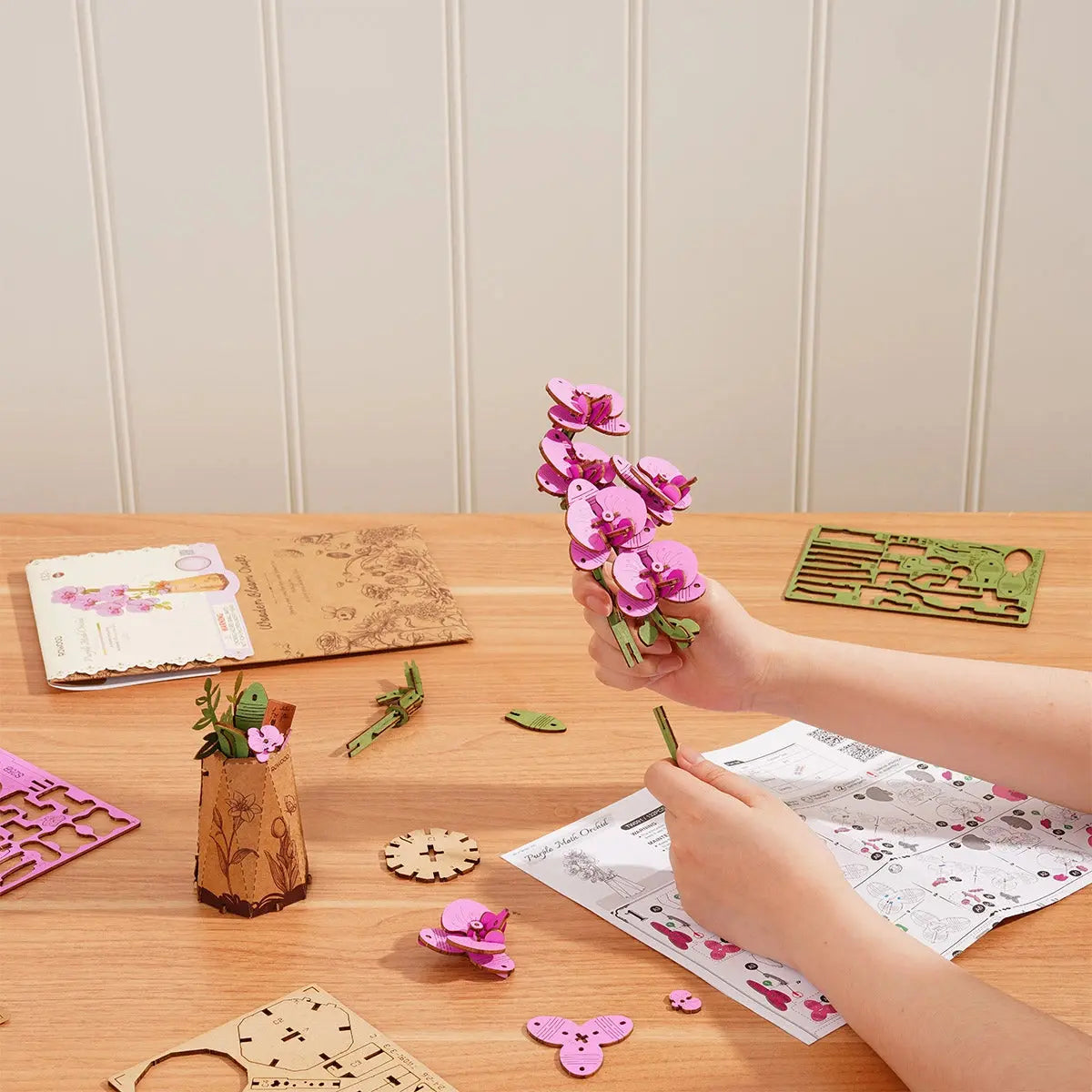 Puzzle 3D Orchidée Papillon Pourpre Crafterra