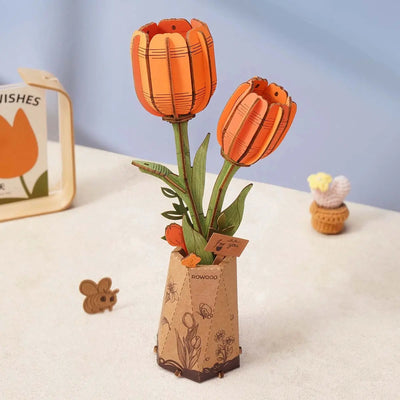 Puzzle 3D Tulipe Orange Crafterra