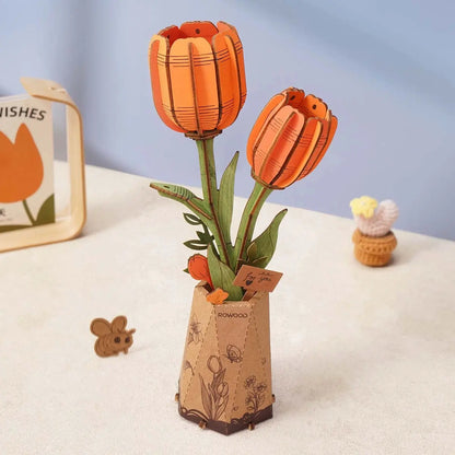 Puzzle 3D Tulipe Orange Crafterra