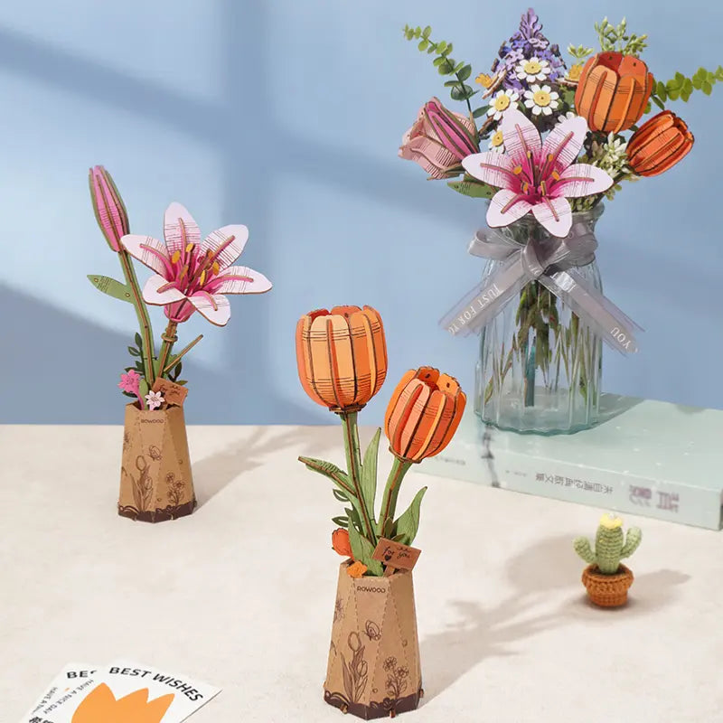 Puzzle 3D Tulipe Orange Crafterra