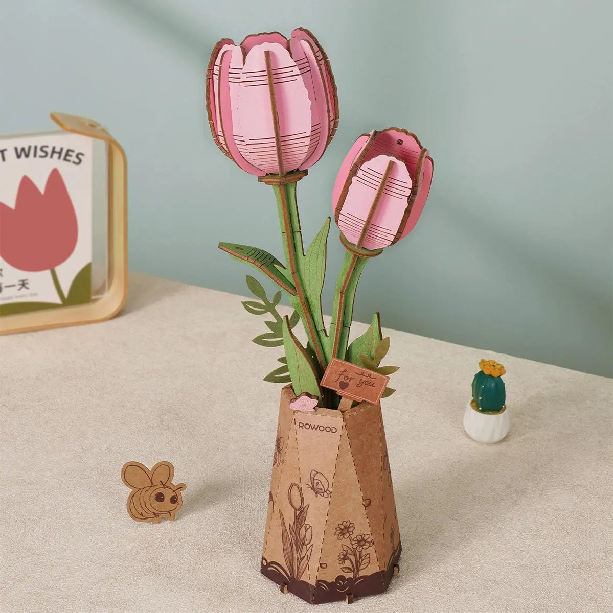 Puzzle 3D Tulipe Rose Crafterra