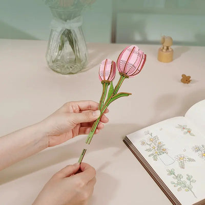 Puzzle 3D Tulipe Rose Crafterra