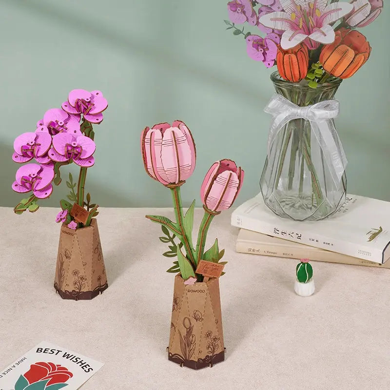 Puzzle 3D Tulipe Rose Crafterra