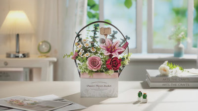 Puzzle 3D Panier de Fleurs en Bois