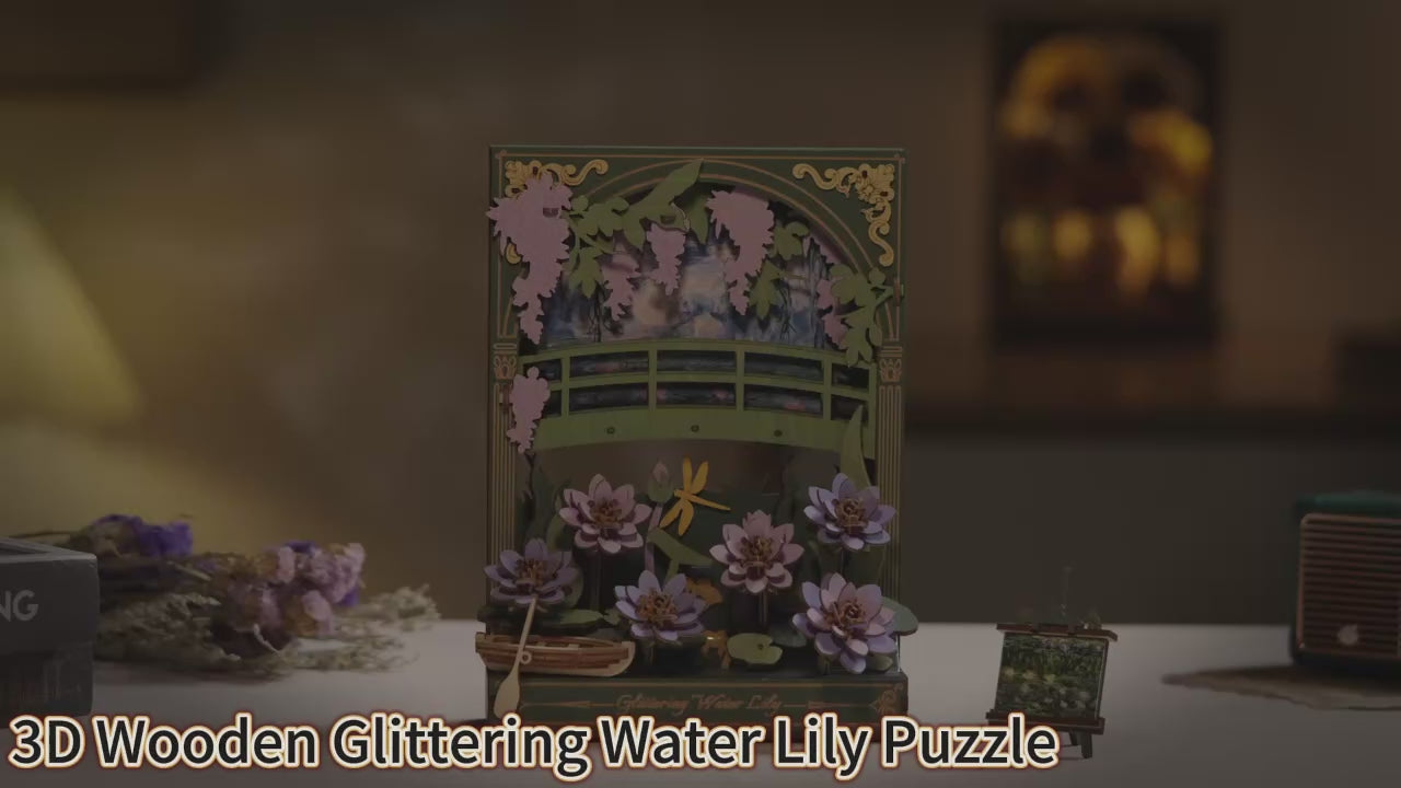 Puzzle 3D Peinture de Nénuphar Scintillant