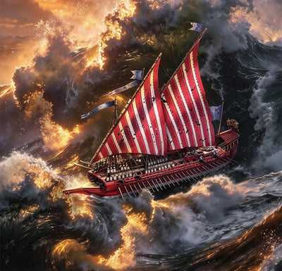 Puzzle 3D Galère de Guerre dans la tempête